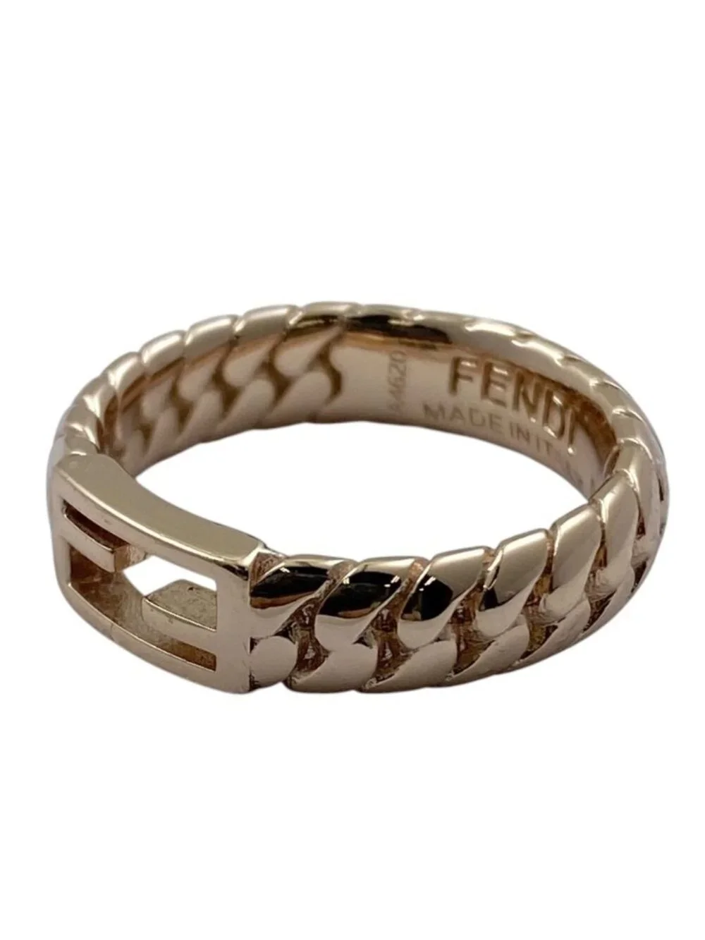 Fendi Bucket Ring FF Logo Accessory Gold Plated